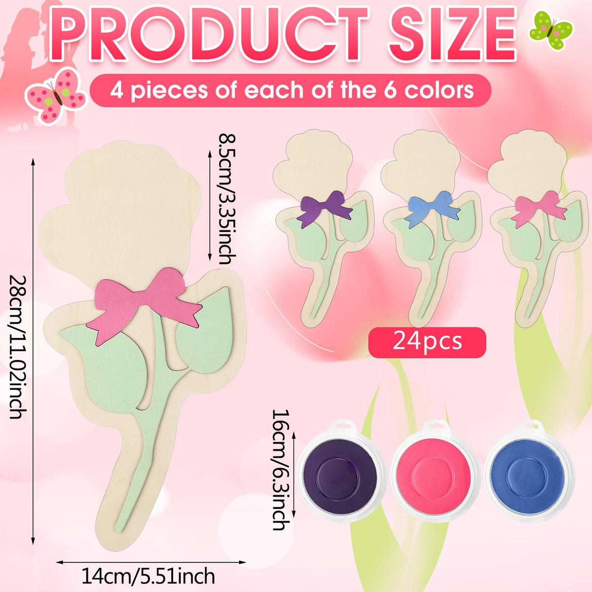 Yalikop Ink pads set in purple blue pink for quick, vibrant prints.