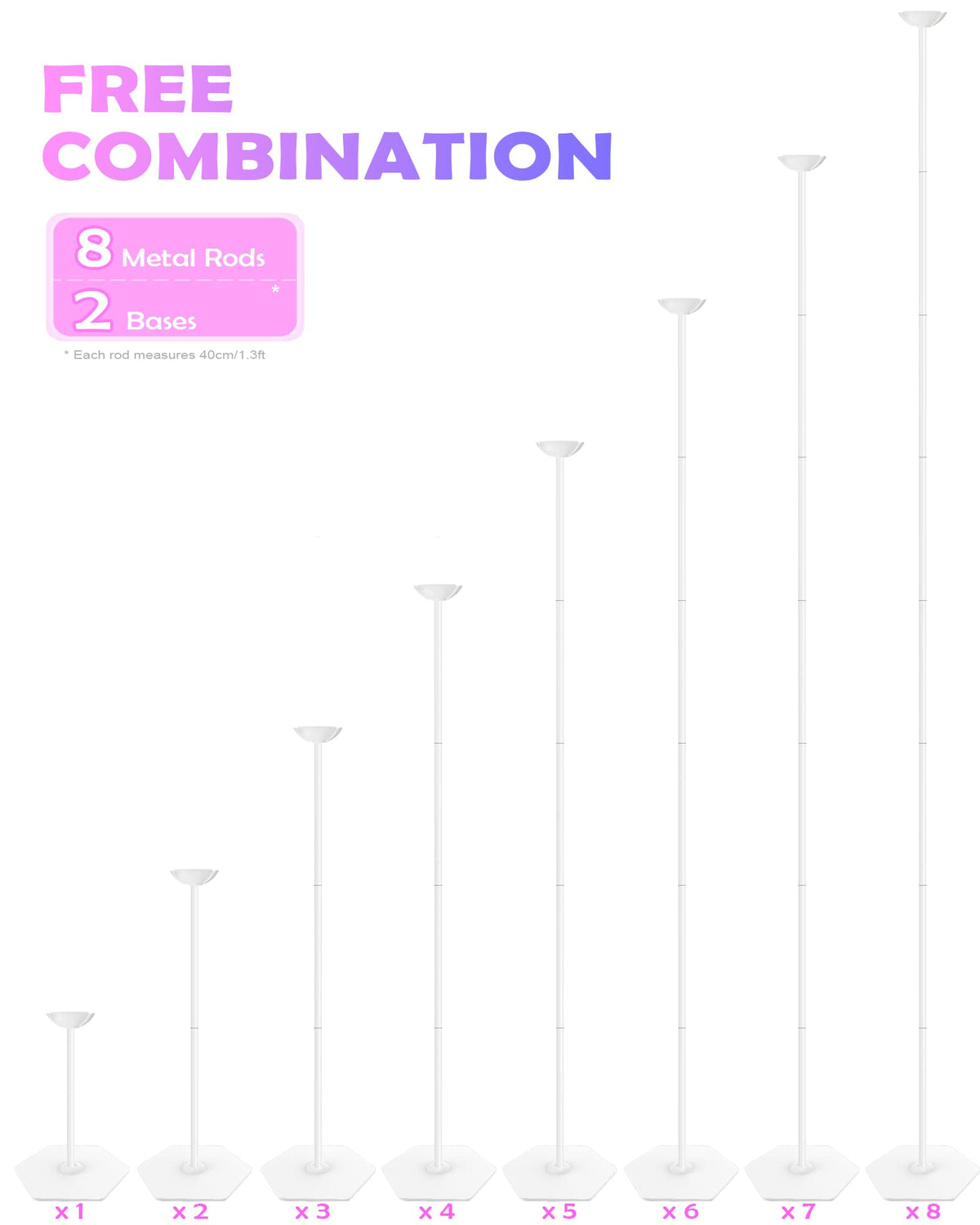 YALLOVE balloon stand's sturdy metal construction supports long-lasting displays.