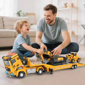Yalujumb kids playing in a sandbox with construction vehicles