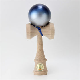 Yamagata Koubou No-1343 competition Kendama blue-silver, designed for precise trick execution.
