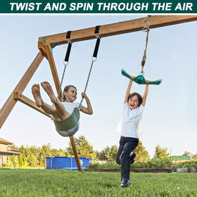 YAMIPROBI Ninja Slackline Backyard obstacle adds energetic play and agility development.