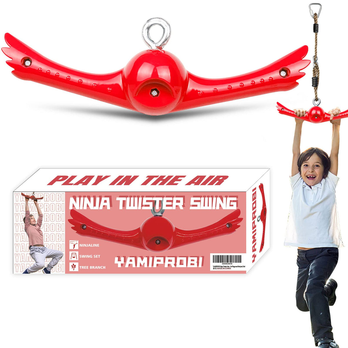 YAMIPROBI Ninja Spin handle twist in action, enhancing agility for outdoor play.