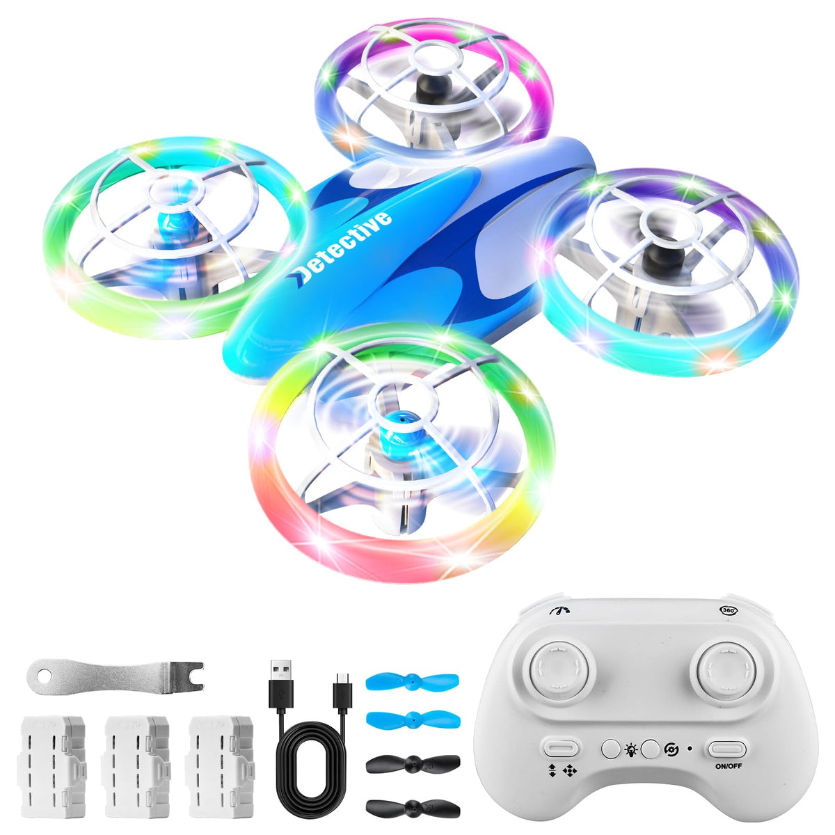 YANGALOOP mini drone front view showing kid-friendly design for easy flights.