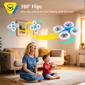 YANGALOOP mini drone with LED lights for night flights.