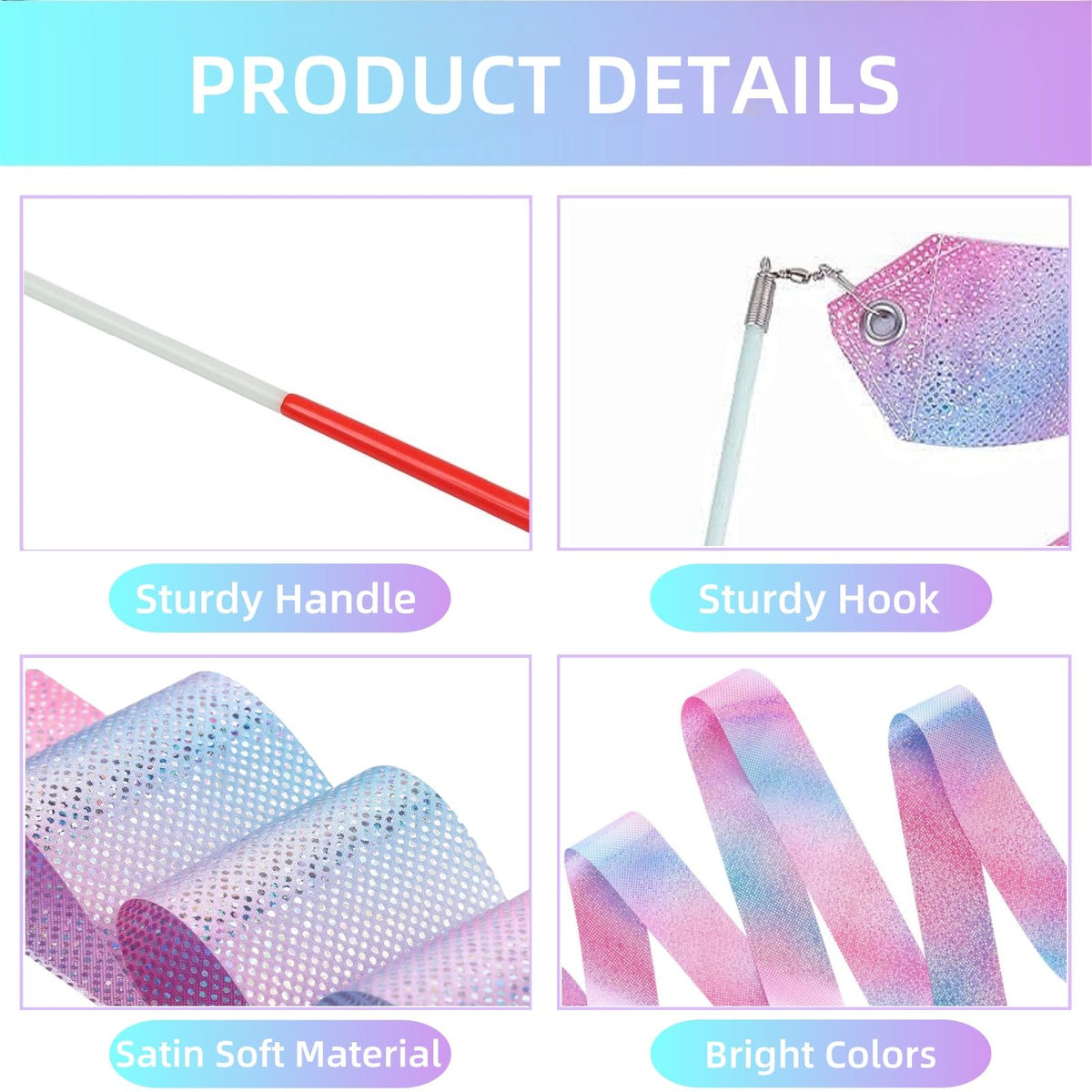 YANMIN ribbon wands safety and durability for kids' rhythmic activities