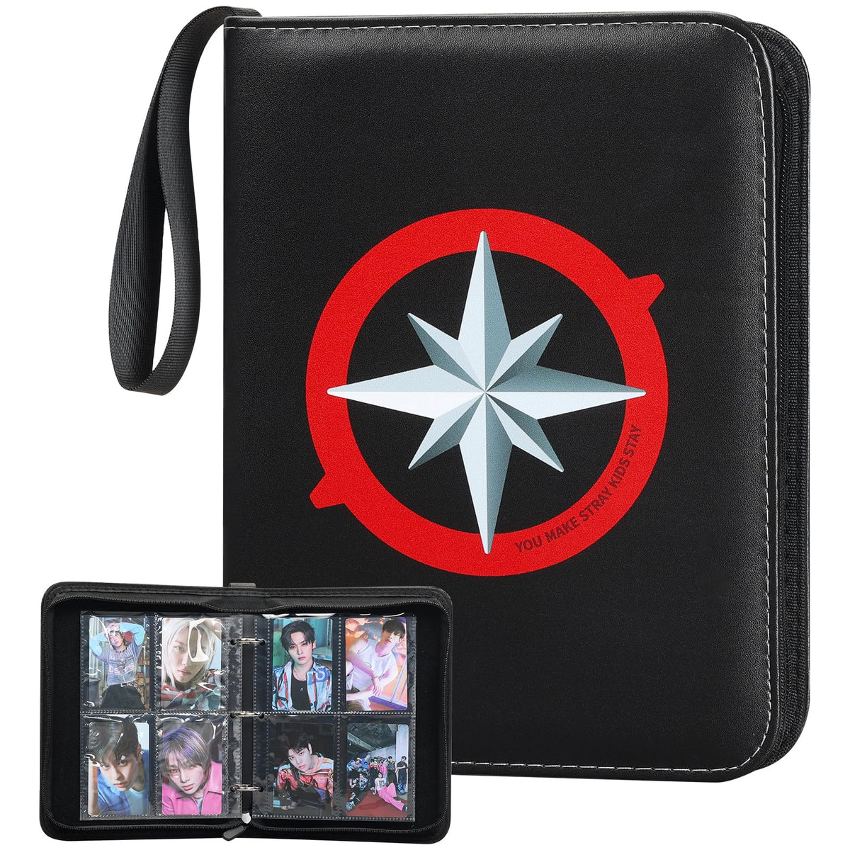 Yanmzmin Stray binder front view with 400-pocket capacity for organized photo cards.