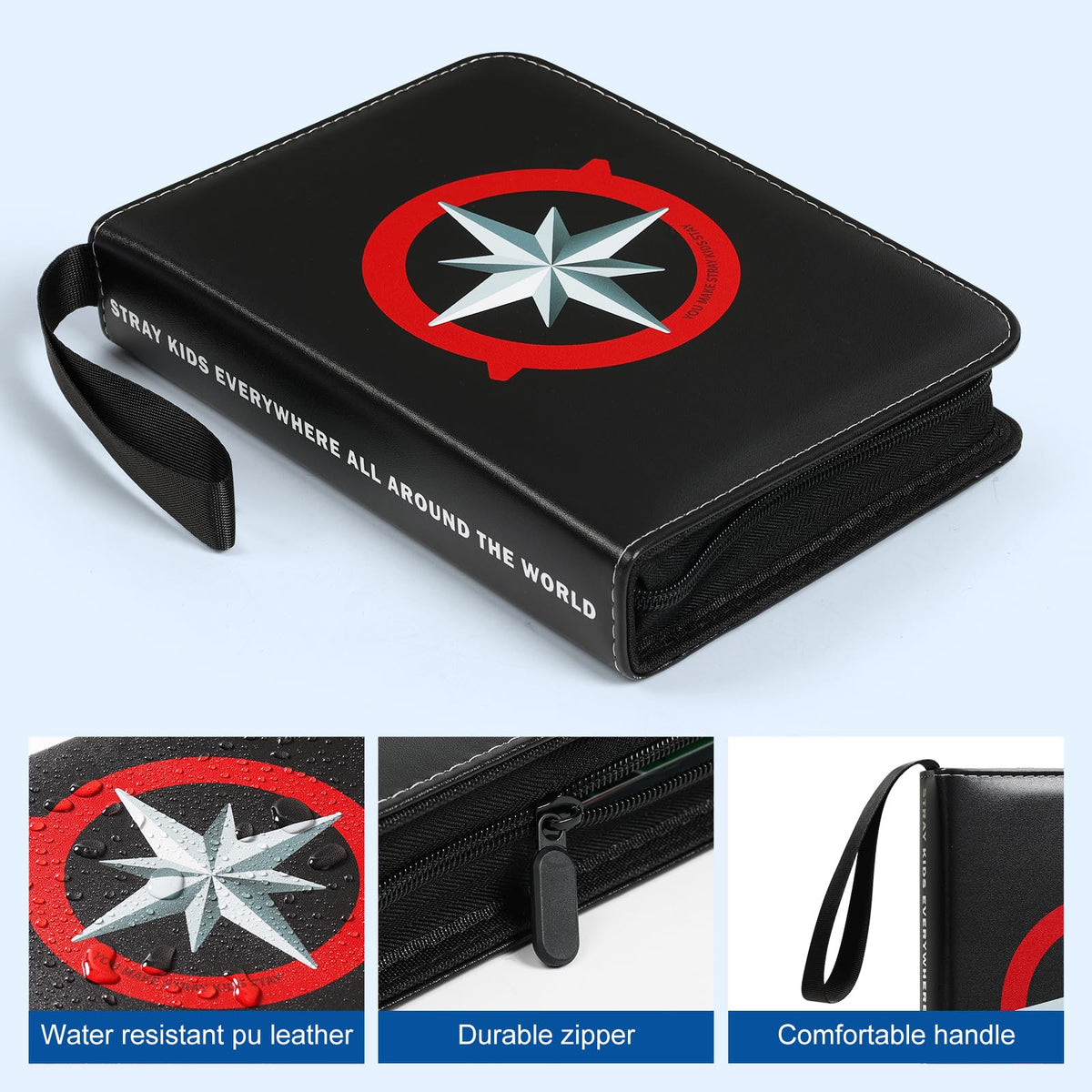 Yanmzmin Stray binder with zipped sleeves protects cards during transport.