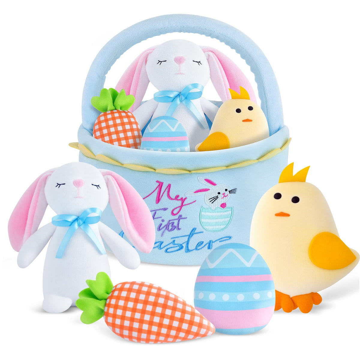 Yanoayimo bunny plush for baby's first Easter basket, soft and huggable keepsake.