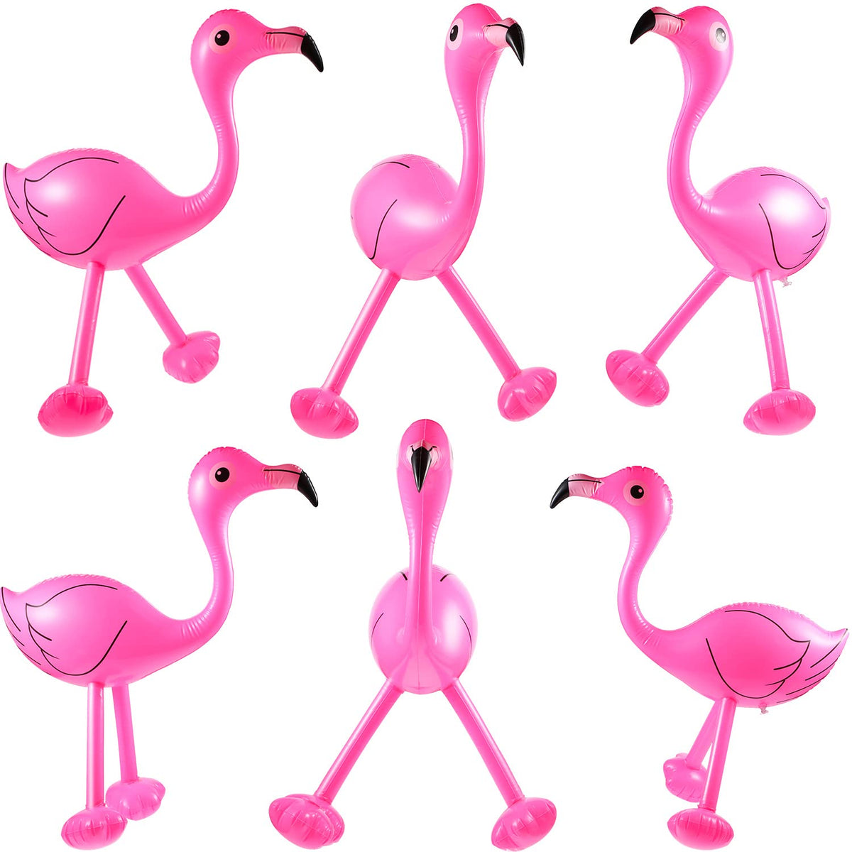 Yaomiao 12-pack inflatable pink flamingos for 22-inch yard and pool party decor