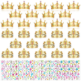 Yaomiao gold foam princess crowns for DIY dress-up fun and imaginative play.