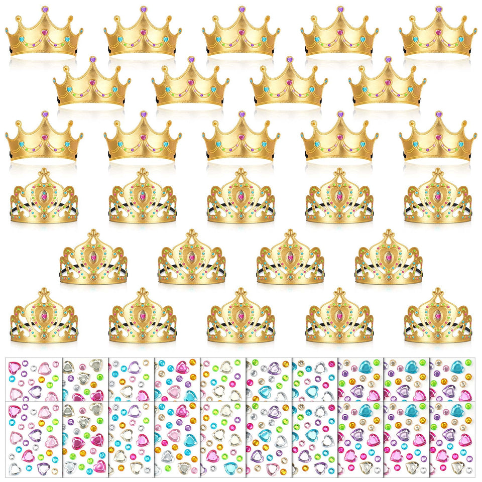 Yaomiao gold foam princess crowns for DIY dress-up fun and imaginative play.