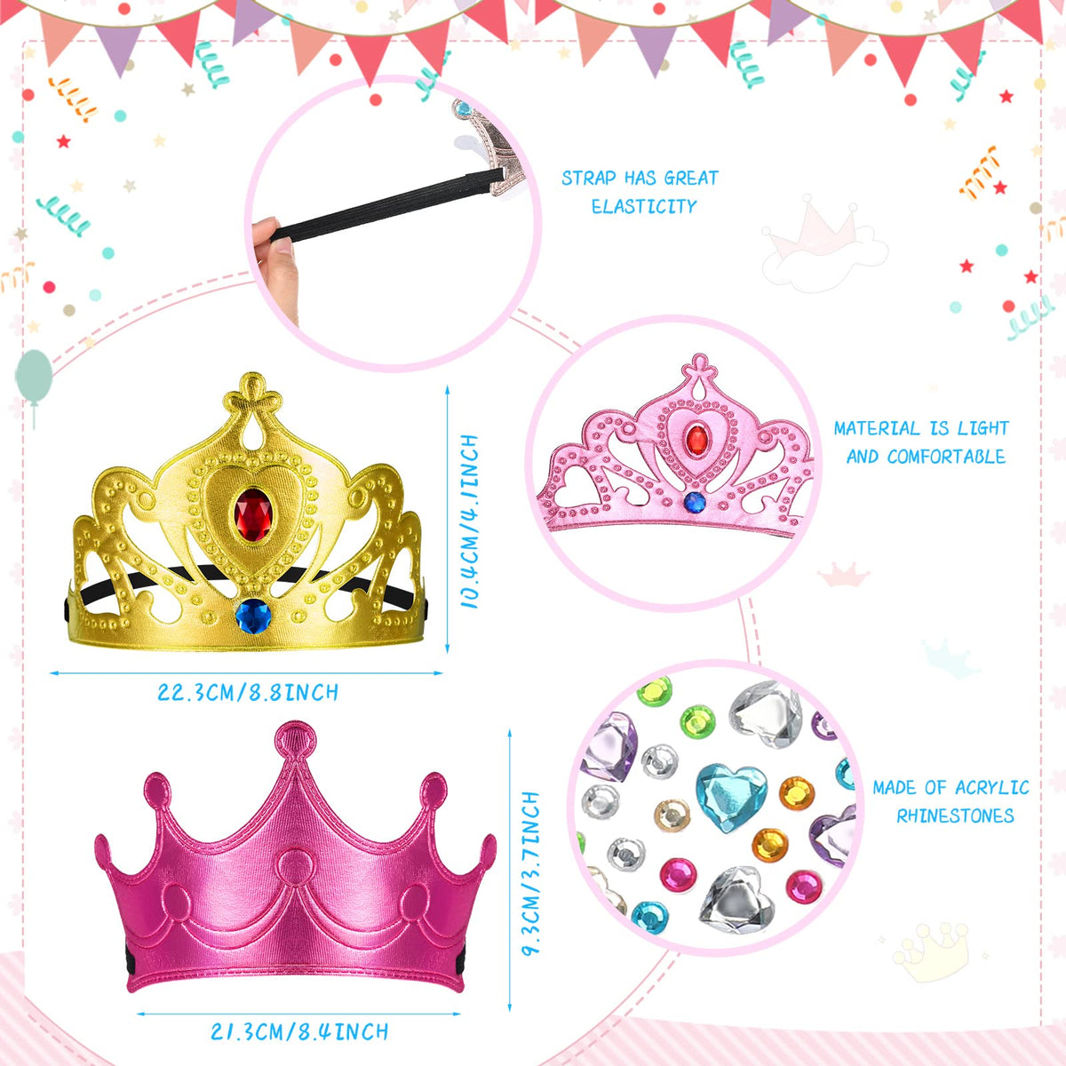 Yaomiao elastic-band adjustable crown shown for a comfortable fit.