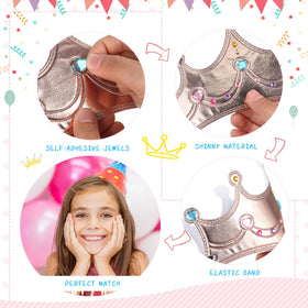 Yaomiao multicolor princess crowns wear-ready set for imaginative play.