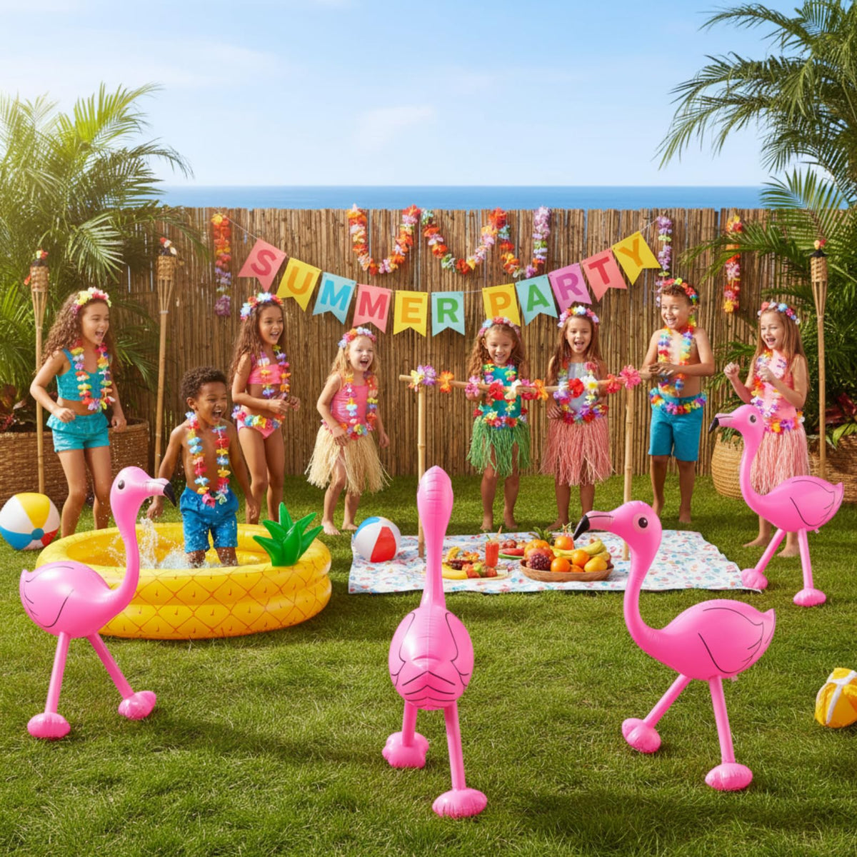 Yaomiao poolside flamingo decorations provide high visibility for backyard events
