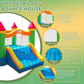 YARD Bounce House safety net area illustrating easy entry and family-friendly supervision.