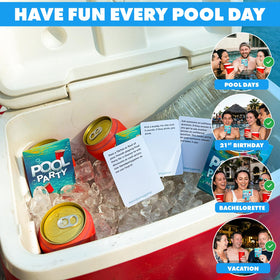 Close-up of a wet YardSplash card prompt demonstrating durability