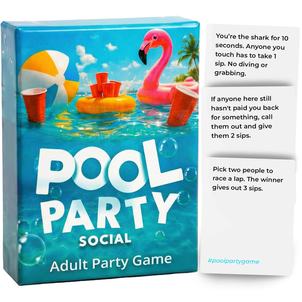 YardSplash Pool Party deck of cards ready for pool play and social dares