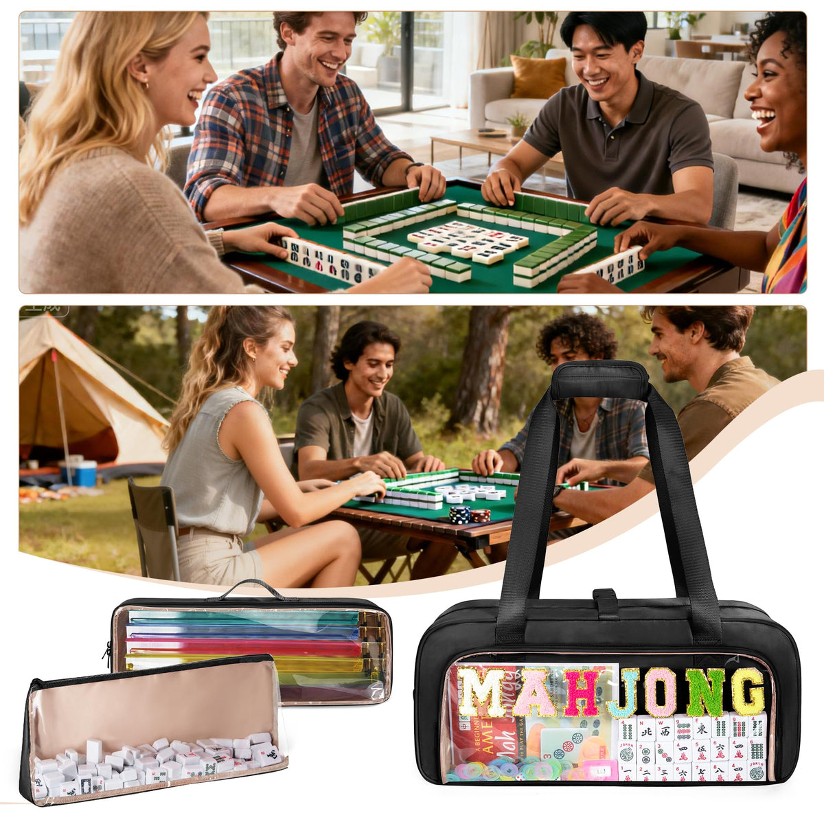 Rack and pusher pouch from Yarwo bag keeps accessories organized