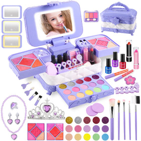 YasinKidz 59 in 1 makeup kit with LED mirror for bright, playful makeovers