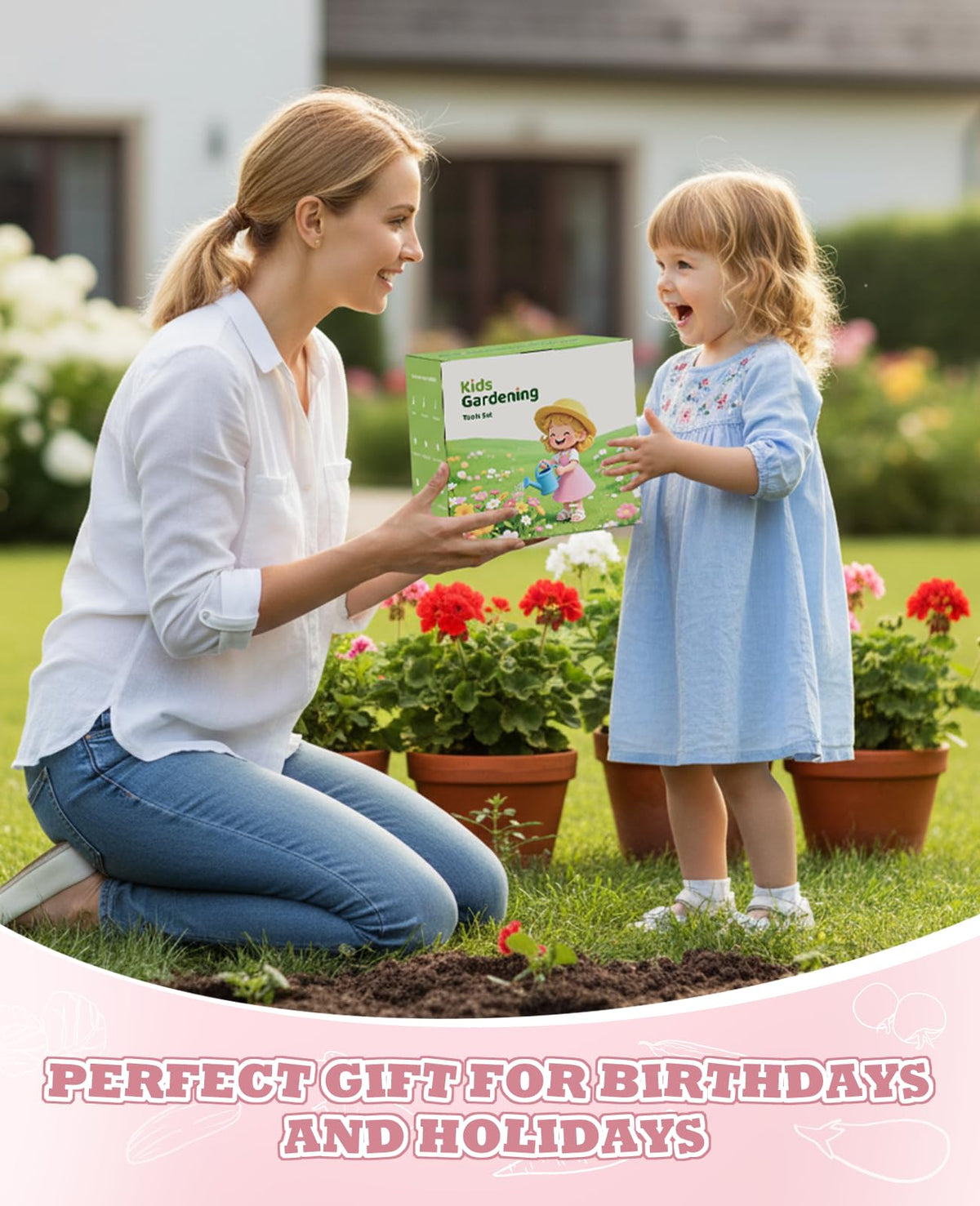 YAUNGEL Complete Gardening Set includes pots, labels, and a gift-ready box
