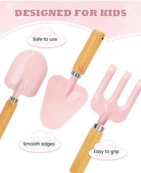YAUNGEL Kids Gardening Tools two shovels with safe, ergonomic handles for small hands
