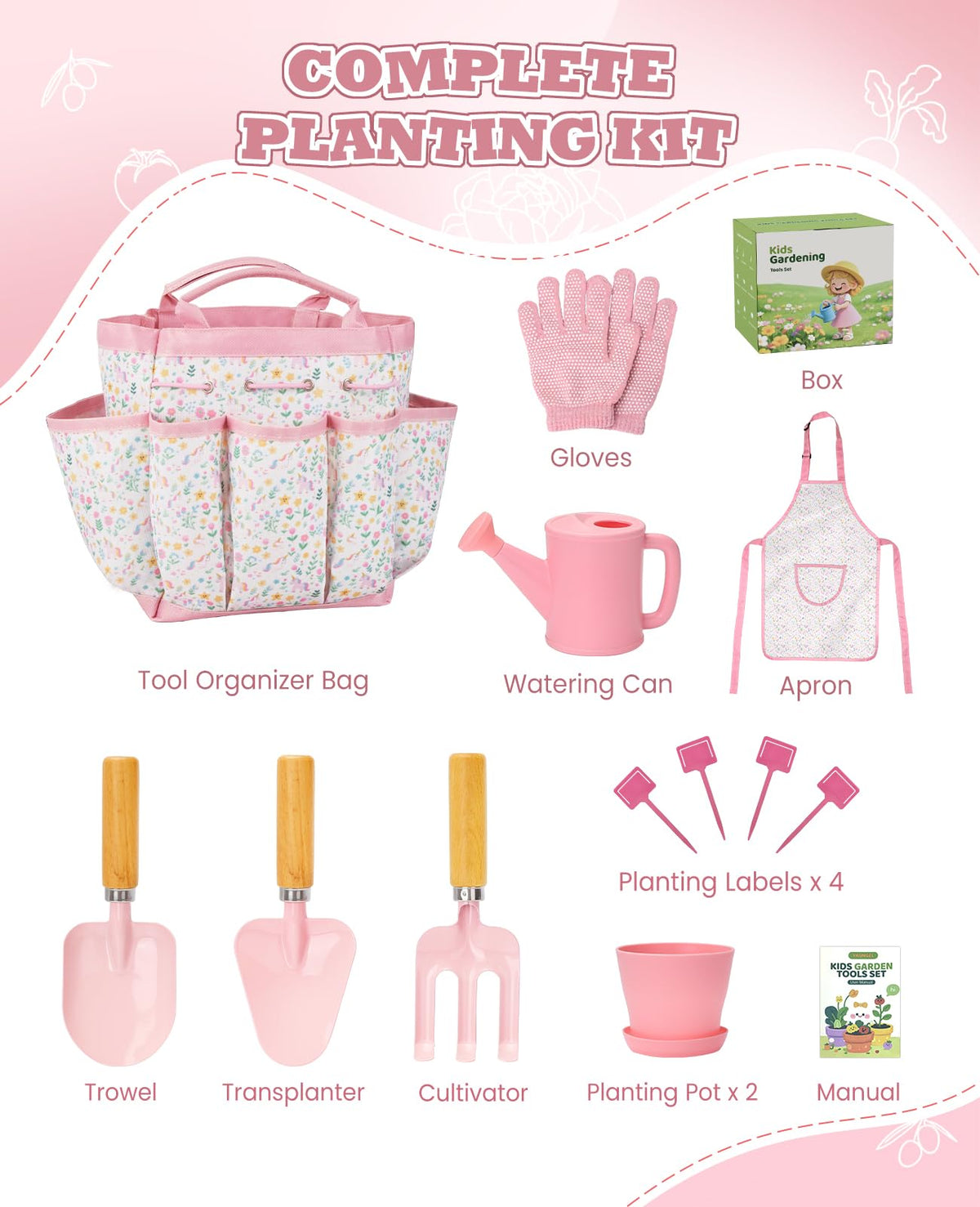 YAUNGEL Pink Apron keeps clothes clean during messy gardening sessions