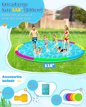 YAUNGEL splash pad adjustable spray height to customize water play.