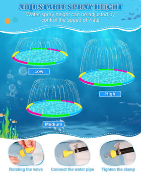 YAUNGEL splash pad foldable design for easy storage and transport.