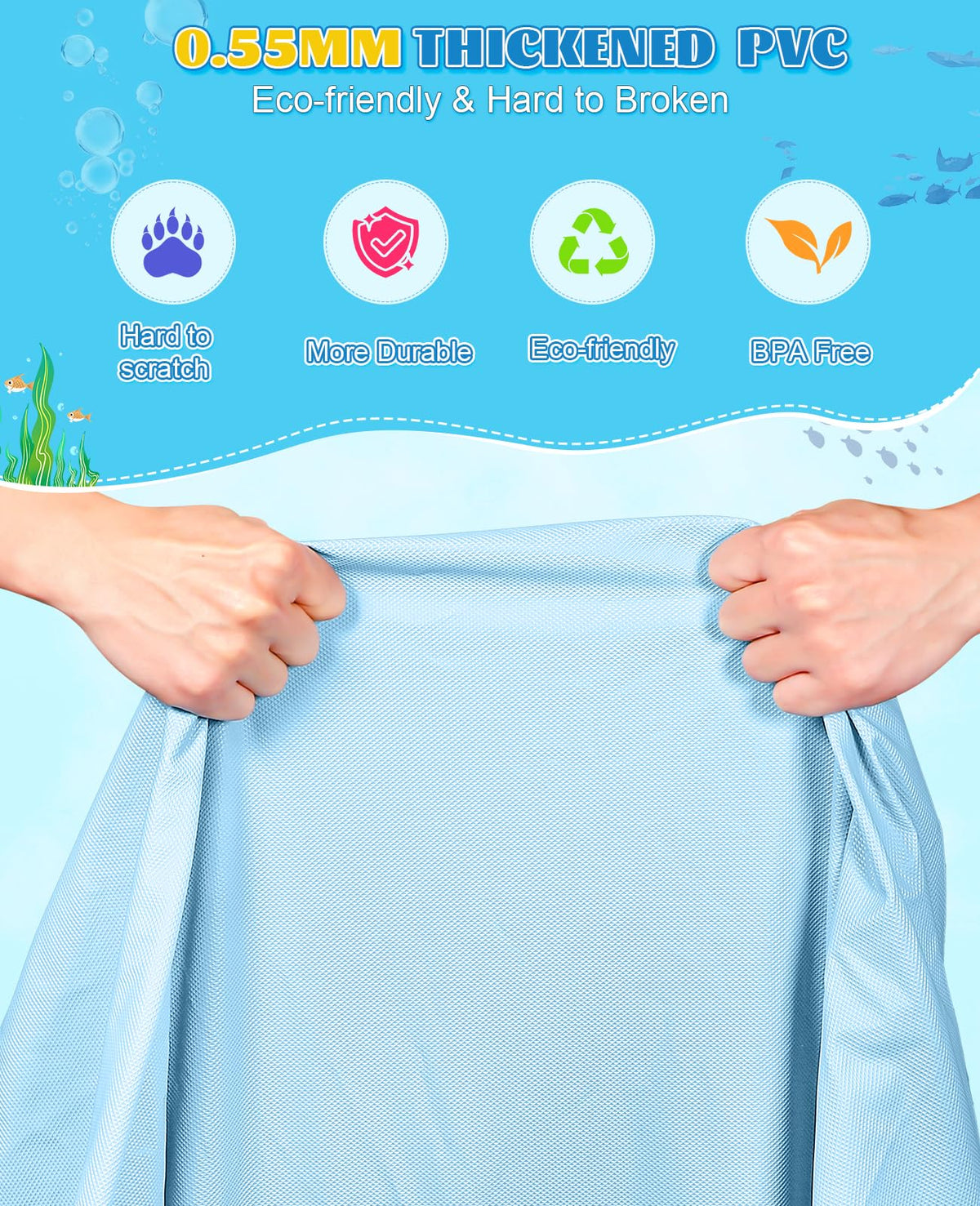 YAUNGEL splash pad non-slip surface helps kids and pets stay safe while playing.