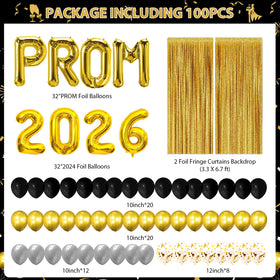 Yavxzvbw 2026 prom balloons in gold for standout graduation celebrations.