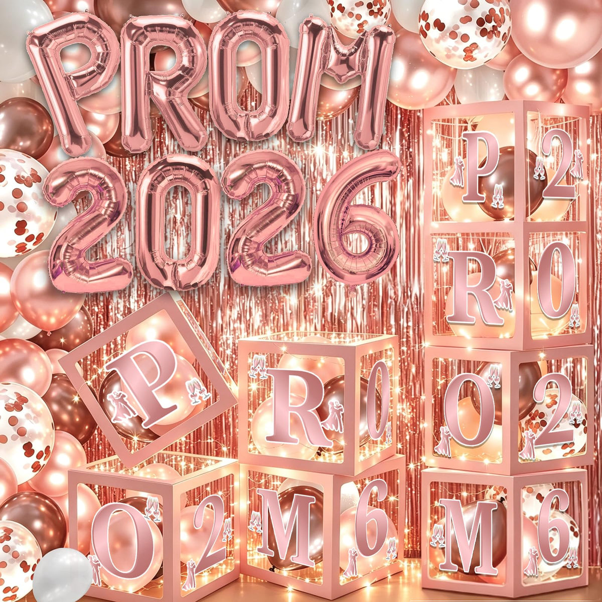 Yavxzvbw pink prom 2026 balloon boxes create a dramatic entrance for photos
