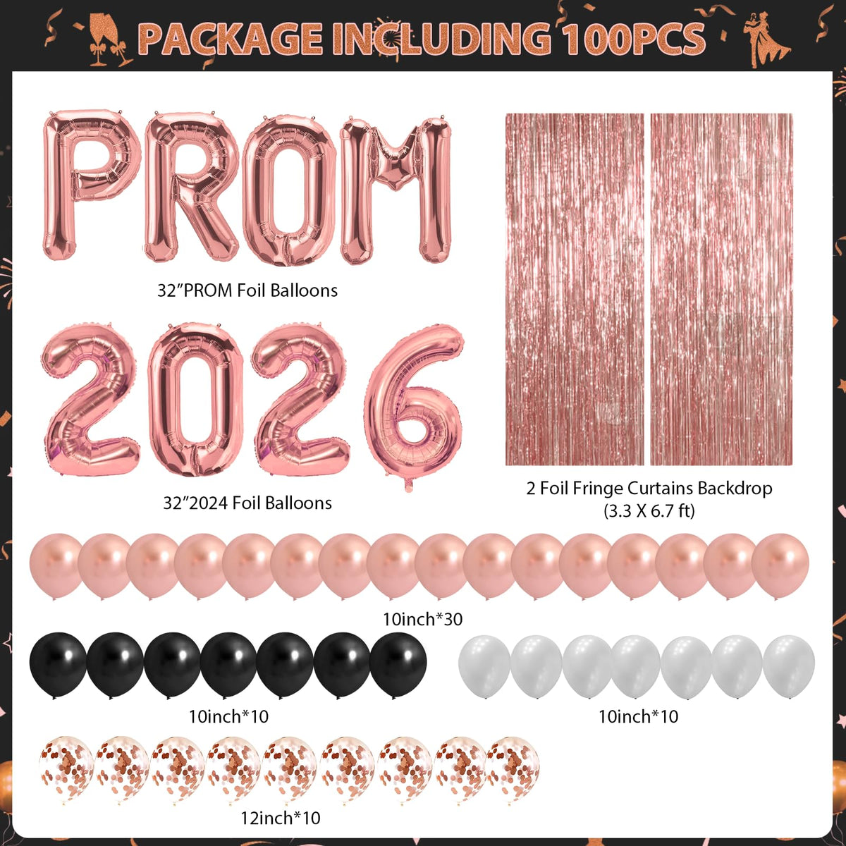 Yavxzvbw pink prom 2026 balloons highlight the event theme and message