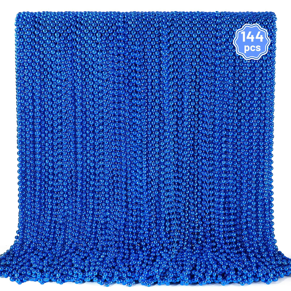 YAXINRUI 144-piece blue bead necklaces bulk pack for festive events
