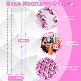 YAXINRUI 33-inch pink beads necklace ideal for long, eye-catching wear