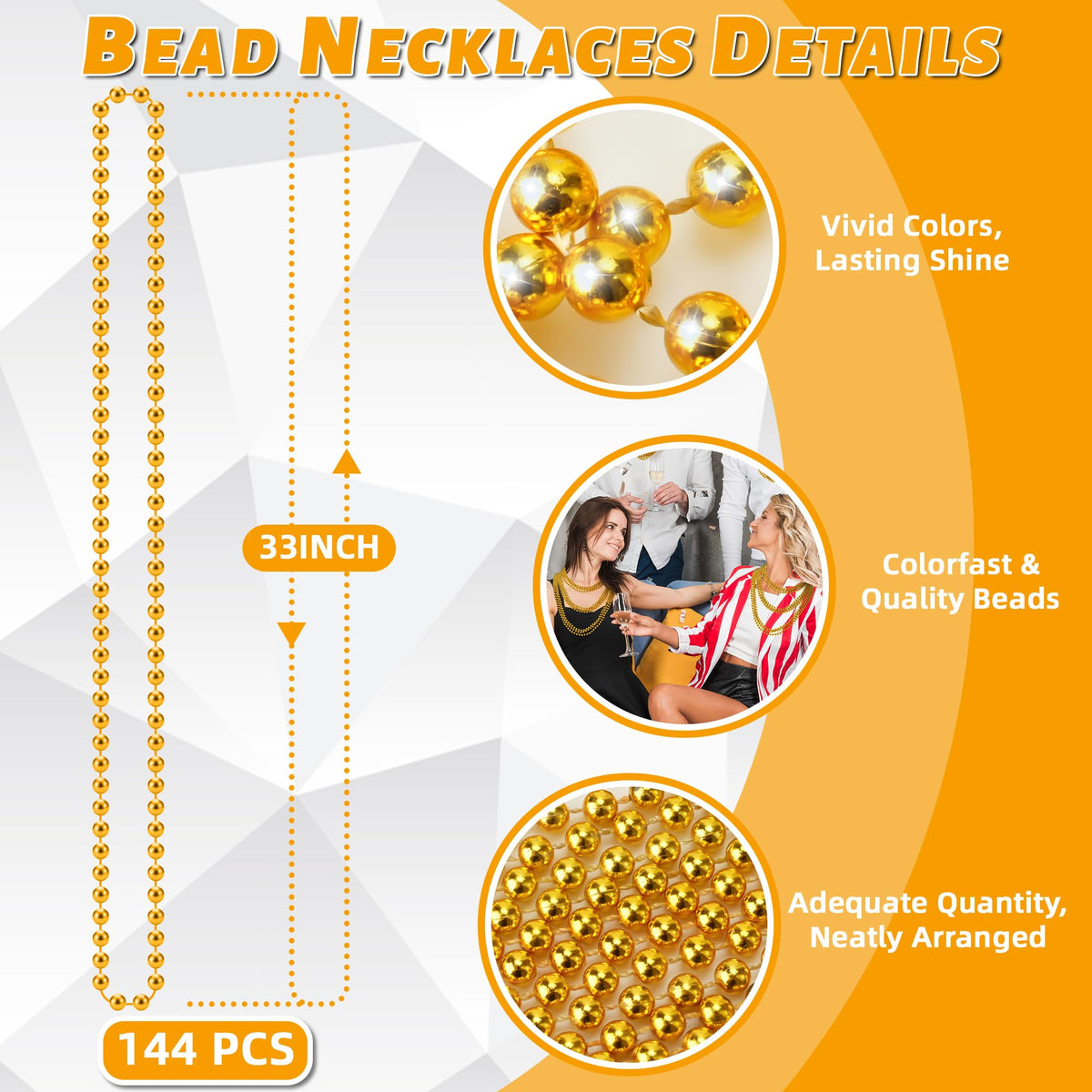 YAXINRUI gold beads worn as party accessory at events