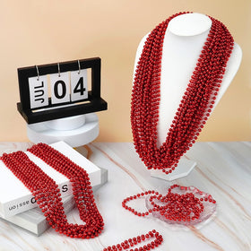 YAXINRUI red bead necklace set doubles as festive table accents.