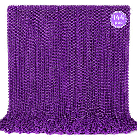 YAXINRUI purple Mardi Gras bead necklace, 33-inch length for festive events.
