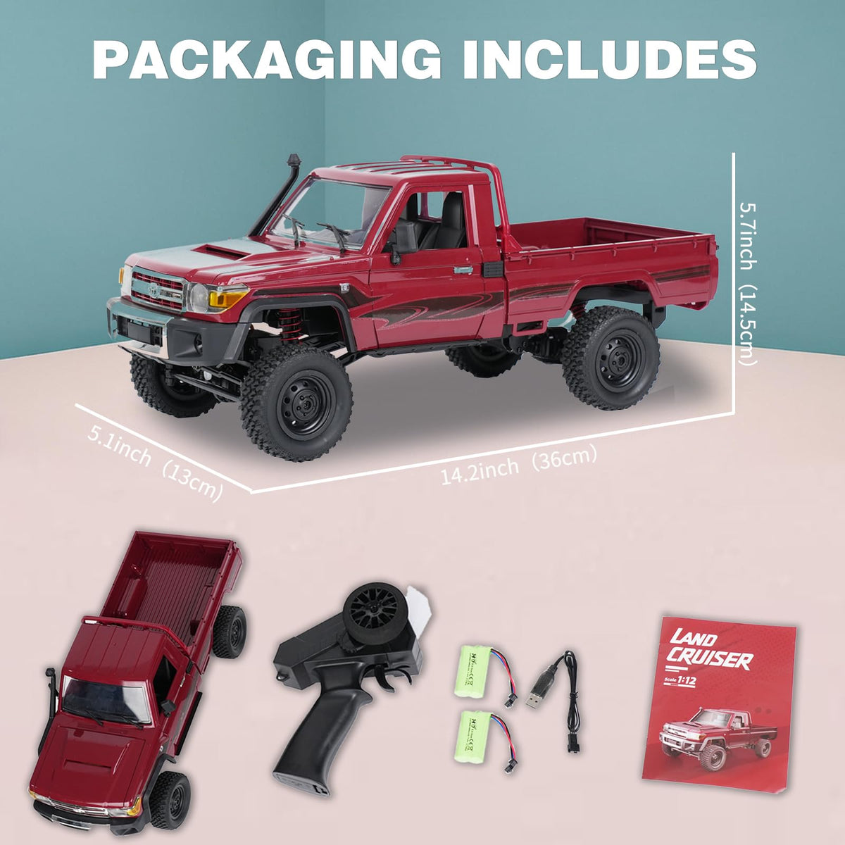 YAZHIYI MN-82 RC rock crawler battery compartment with charger
