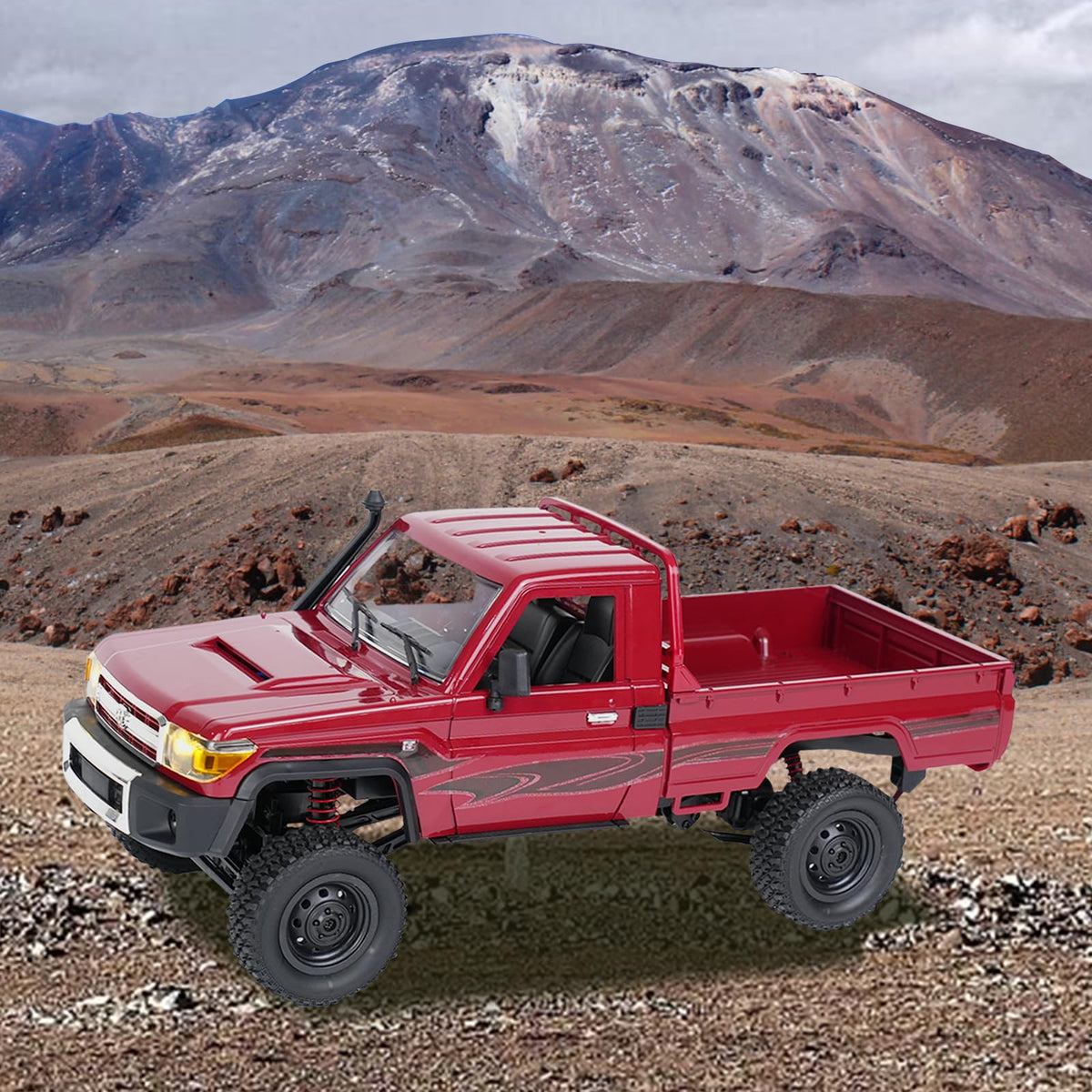 YAZHIYI MN-82 RC rock crawler side view with 4WD traction