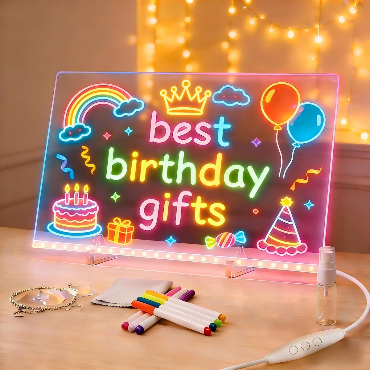 YAZOM Glow LED drawing board in action with 7 color modes