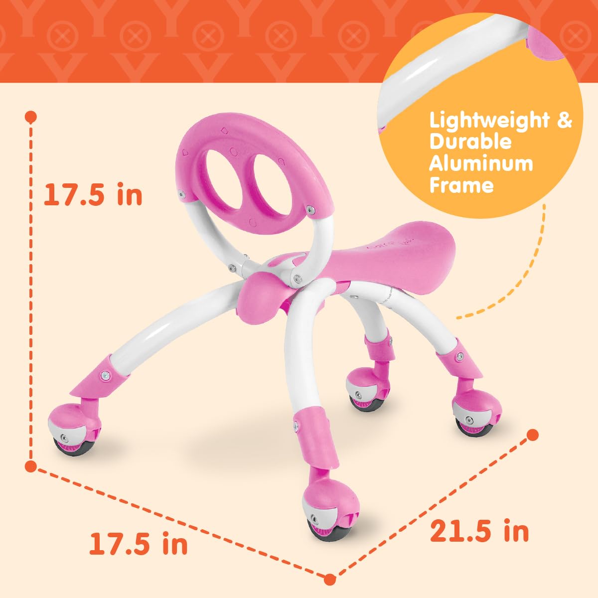 YBIKE Pewi durable aluminum frame highlights long-lasting family toy use.