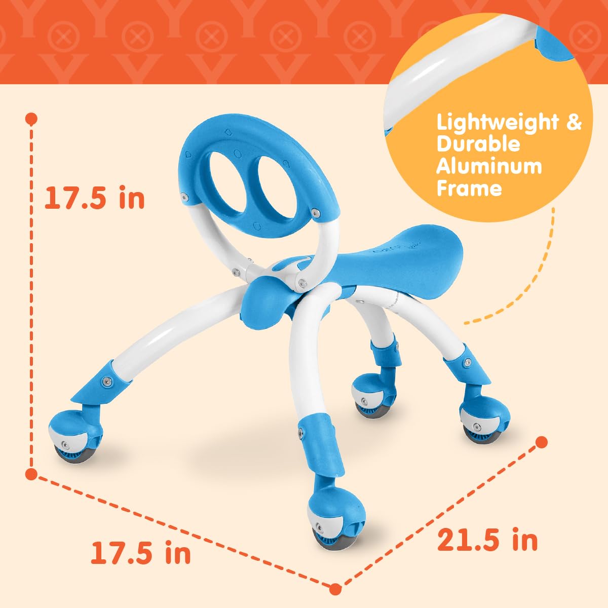 YBIKE Pewi frame and seat support growing toddlers with a lightweight build.