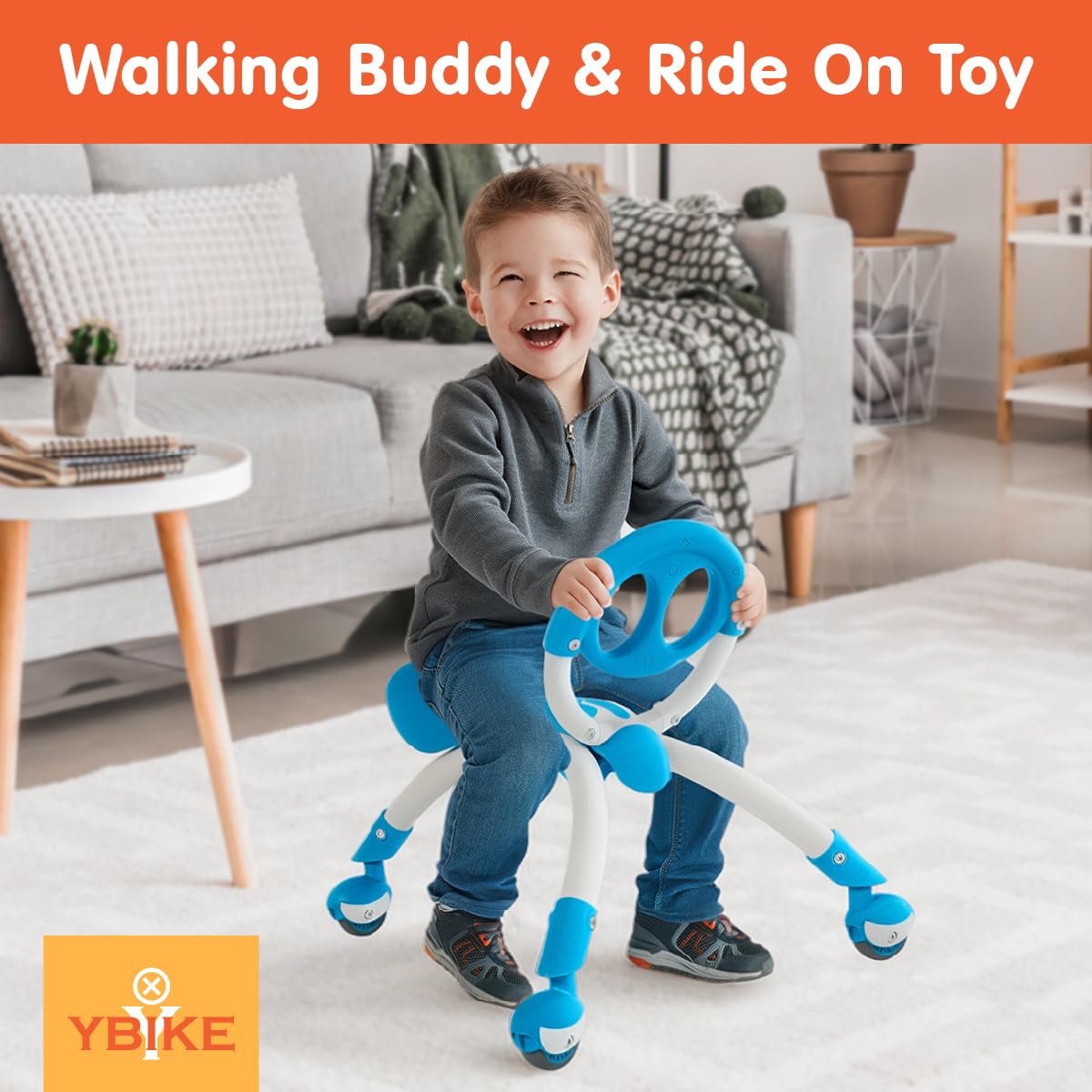 YBIKE Pewi Ride-On Toy enables indoor or outdoor exploration for toddlers.