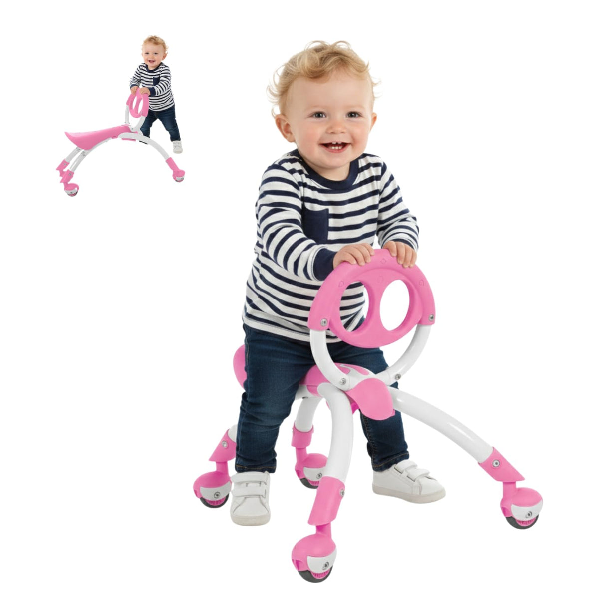 YBIKE Pewi walking buddy supports early mobility indoors and outdoors for toddlers.