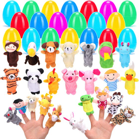 YEAHBEER 24-pack Easter eggs with finger puppets for interactive play.
