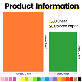 Yeaqee colored construction paper in 12 x 18 inches for bold posters and displays