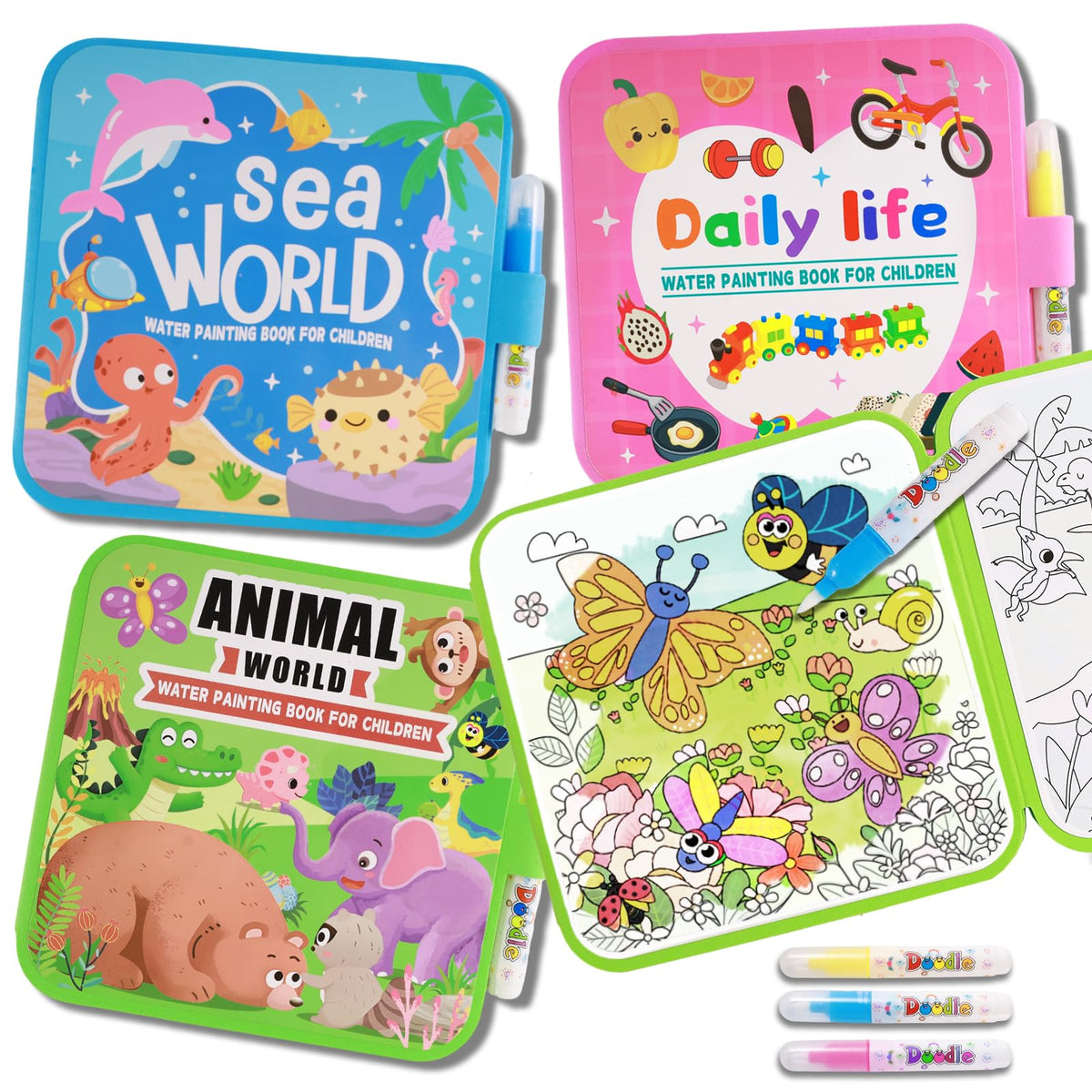 YECHISY water book dinosaur world cover for mess-free creative play on the go.