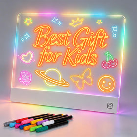 Yecuip 16-inch LED note board with rechargeable power for portable creativity.