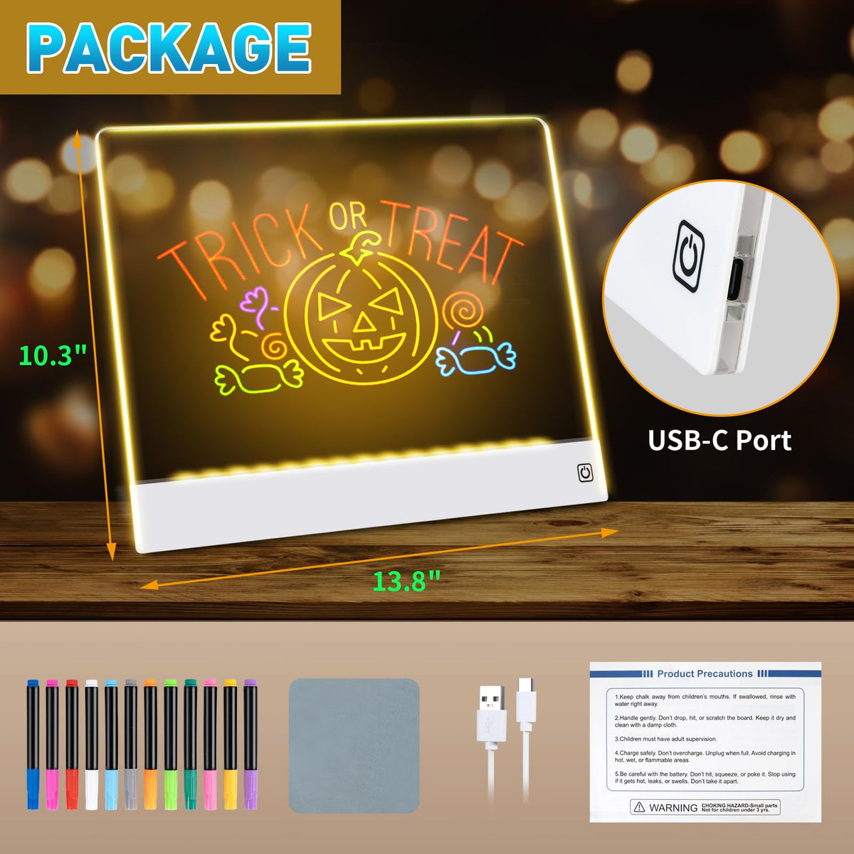 Yecuip gift-ready LED note board for kids and teens.