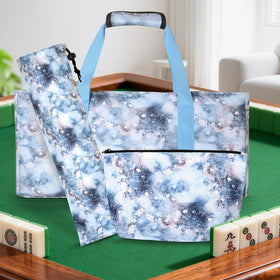 Yedadi Mahjong bag blue-printed travel design evokes stylish portability.